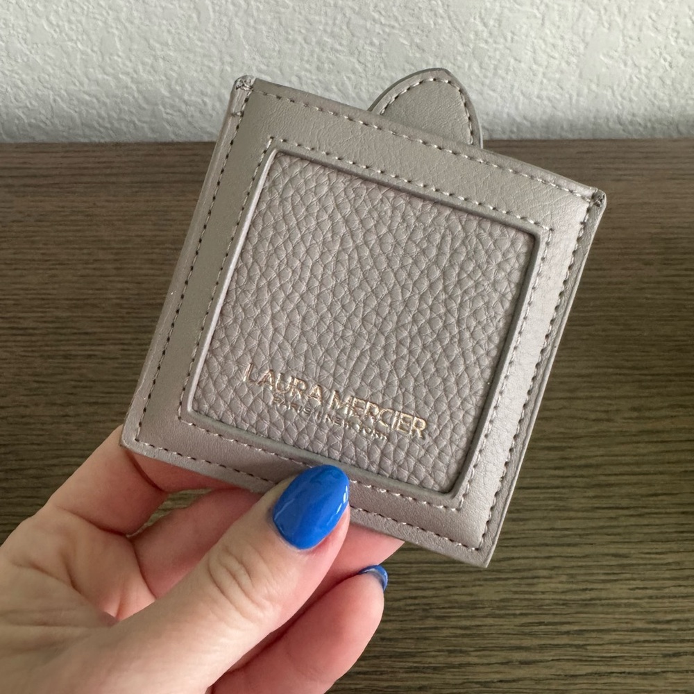 Laura Mercier Taupe Leather Pocket Mirror